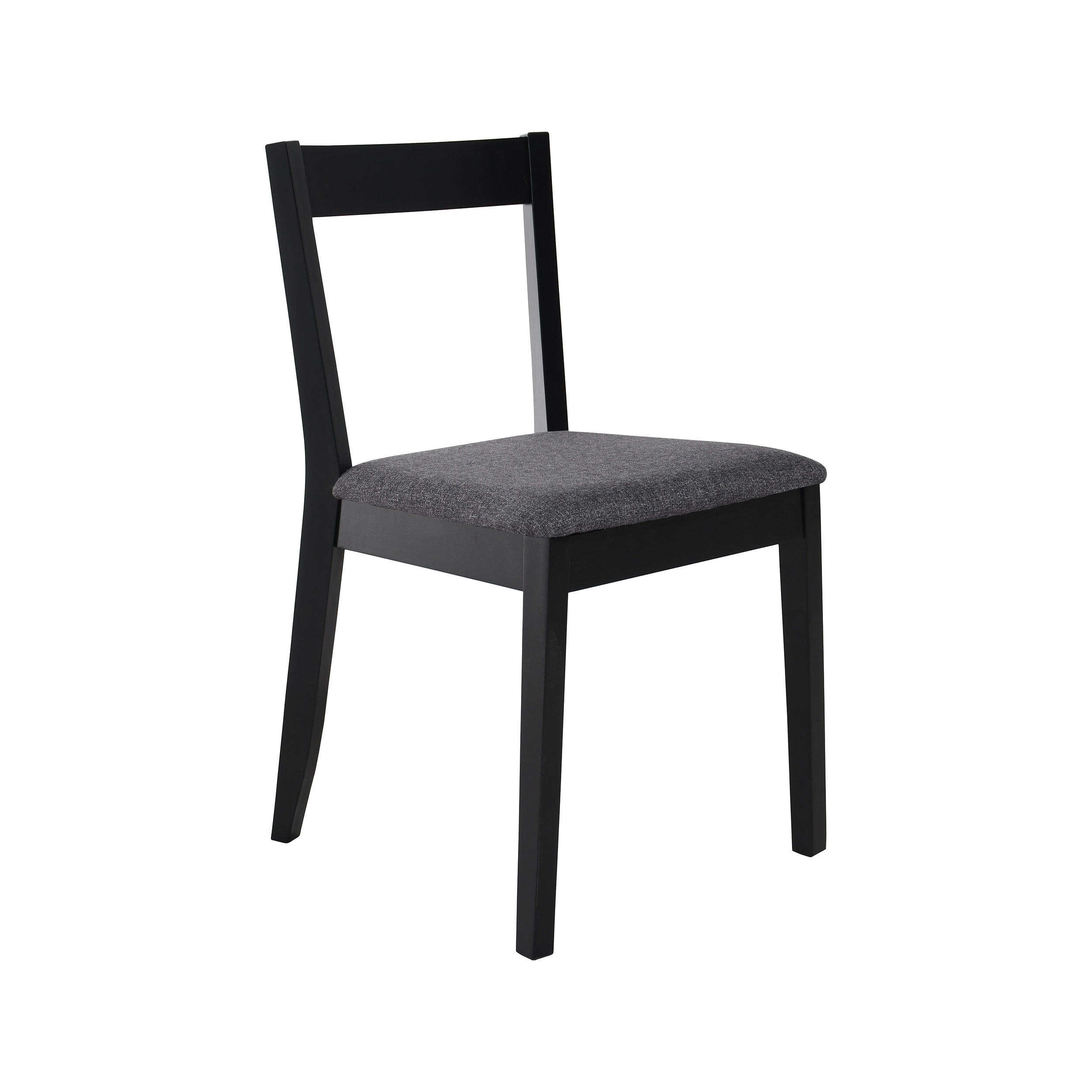 STUHL Moden mit schwarzen Holzbeinen, Polsterstuhl, Anthrazit - Anthrazit/Schwarz, Holz (45/84/45cm) - Beautysofa