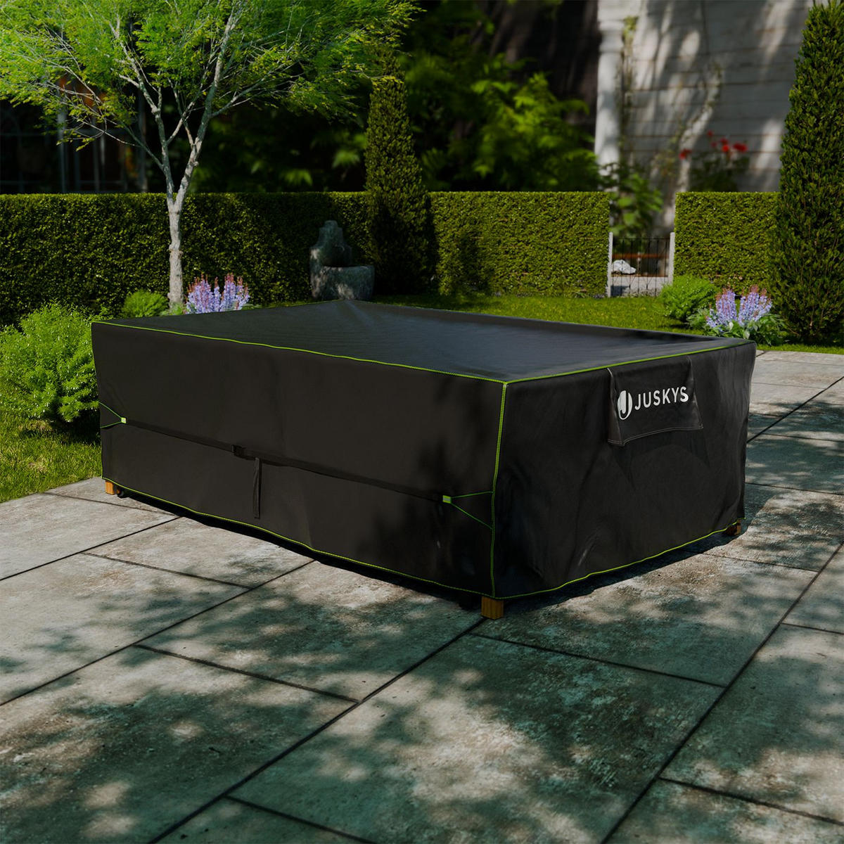 GARTENMÖBELABDECKUNG CoverSafe Pro schwarz - Schwarz, Kunststoff (200/90/300cm) - Juskys