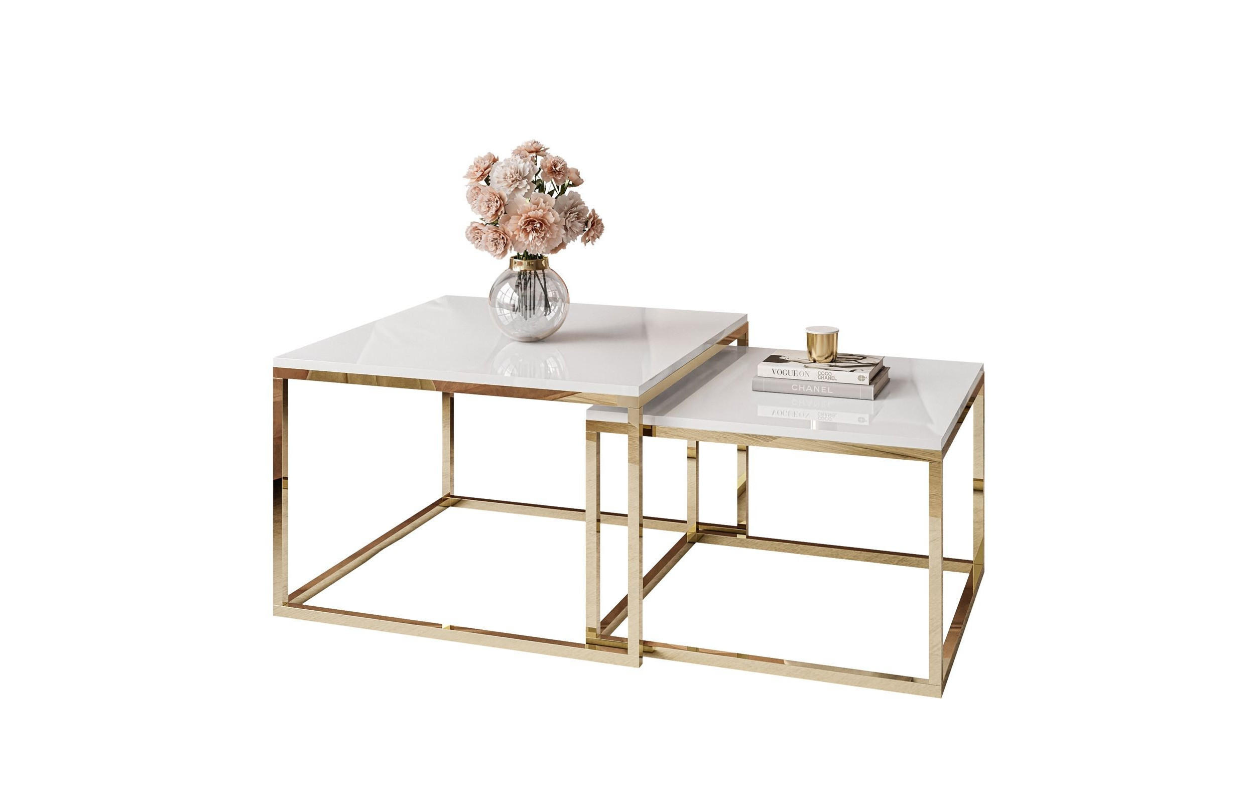 Lookway Couchtisch Weiß 70x42x70 cm