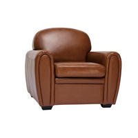 LEDERSESSEL Braun CLUB - Braun, Textil (88/88/98cm) - Miliboo