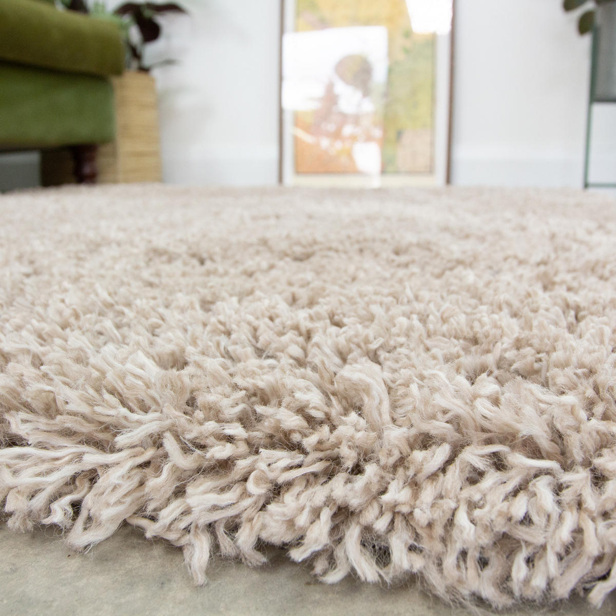 HOCHFLORTEPPICH Beige - Beige, Naturmaterialien/Textil (60/240cm) - Kukoon Rugs