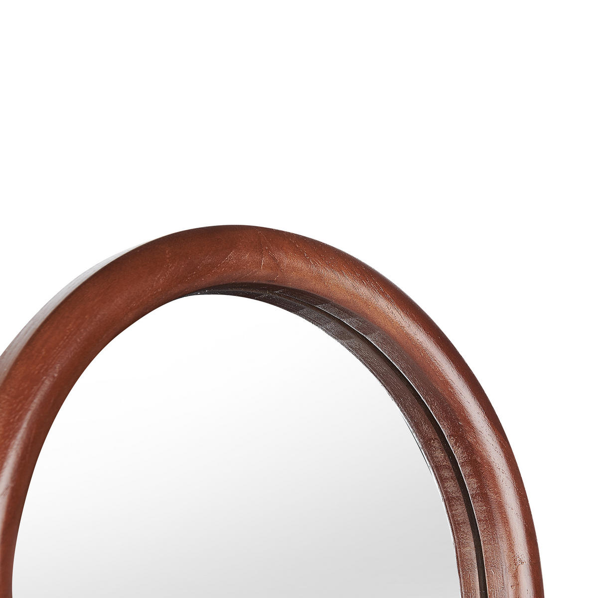 STEHSPIEGEL Paulowniaholz dunkelbraun oval 30/150 cm Chelles - Dunkelbraun, Holz (30/150/67cm) - Beliani