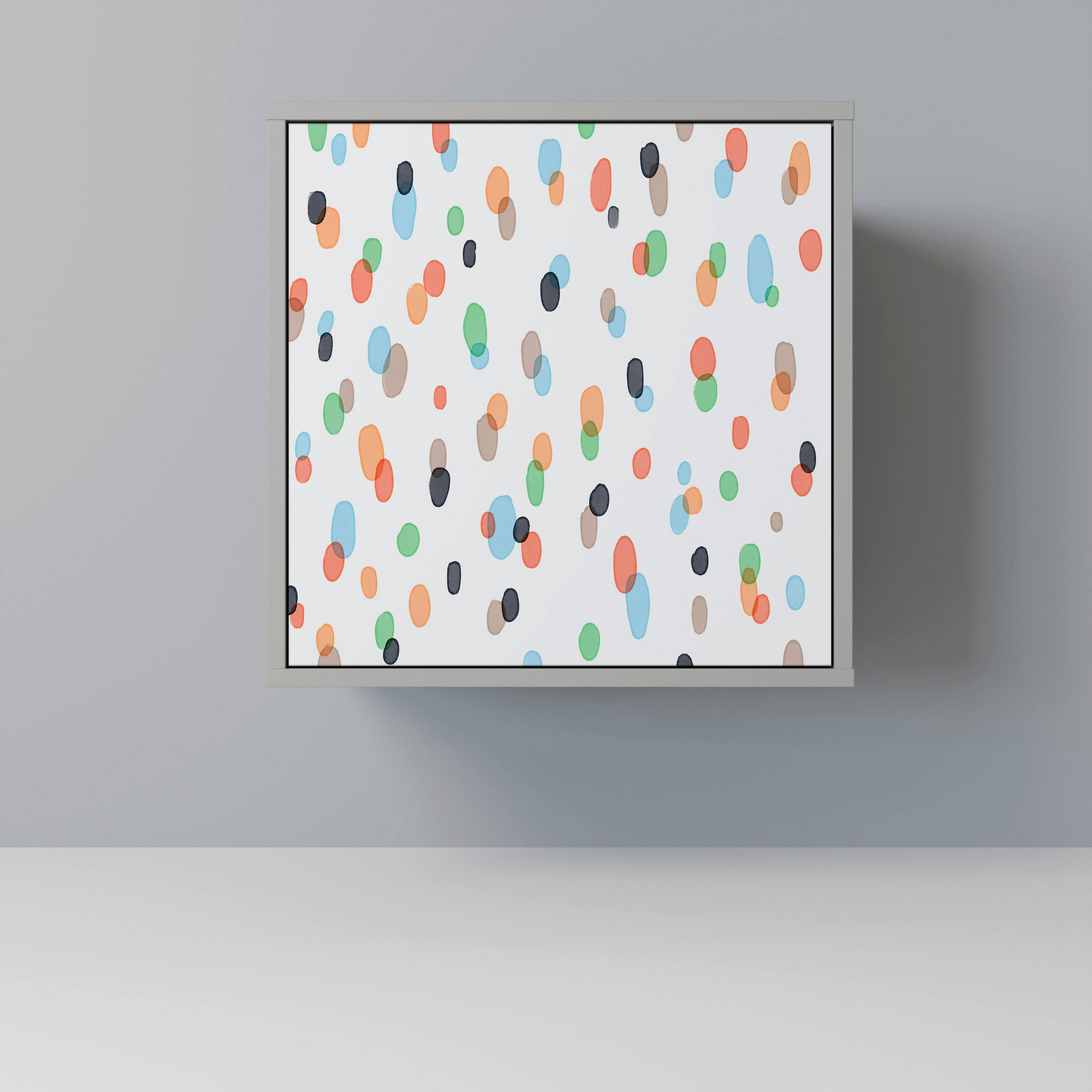 SIDEBOARD ENERGETIC SPOTS, Grau, 57,5x42x57,5 cm, Ohne Füße - Multicolor/Grau, Holzwerkstoff (57.5/57.5/42cm) - SpaceRebels