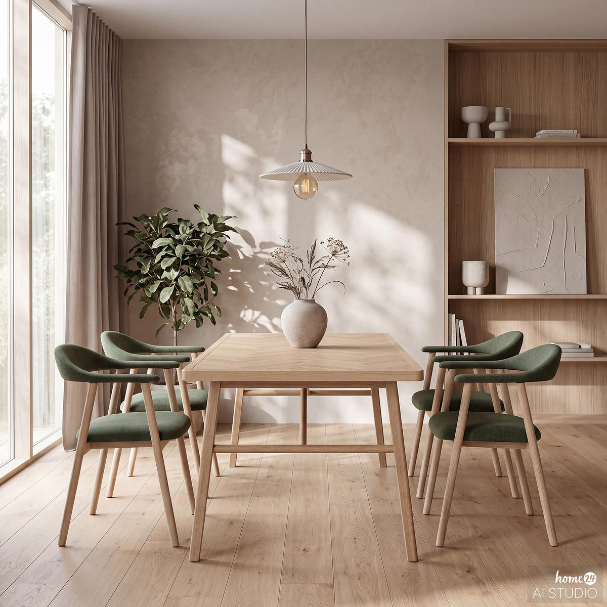 ARMLEHNENSTUHL - 2er-Set - Eiche Bianco/Beige, Eichenholz/Holz (56/76/54cm) - home24