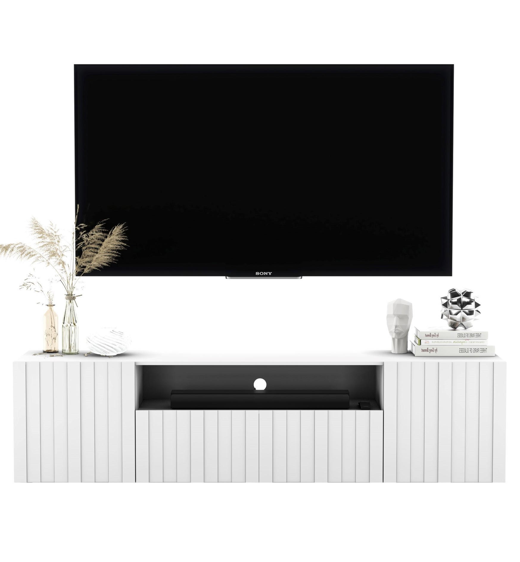 TV-SCHRANK Elpis2 Weiß Matt Glamour 150 cm - Weiß, Holzwerkstoff (150/37.5/36.5cm) - Meble Lindner