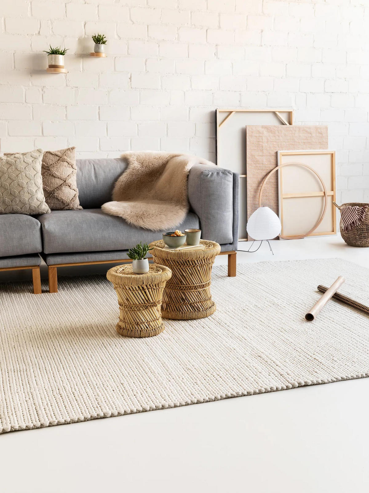 WOLLTEPPICH Uno Cream 300x400 cm - Creme, Textil (300/400cm) - benuta Pure