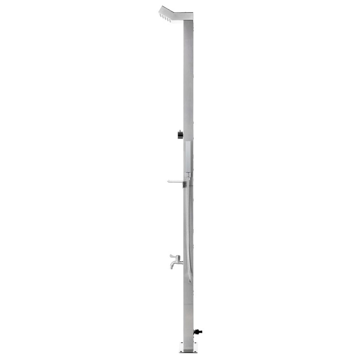 GARTENDUSCHE 220 Cm Edelstahl - Silberfarben, Metall (20/220/12cm) - vidaXL