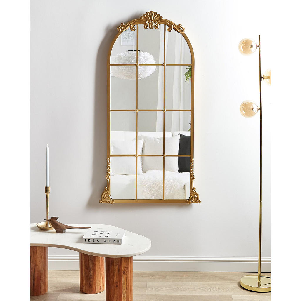 Thumbnail - Beliani Wandspiegel, Gold, Metall, Oval, 66x124x4 cm, Spiegel, Wandspiegel