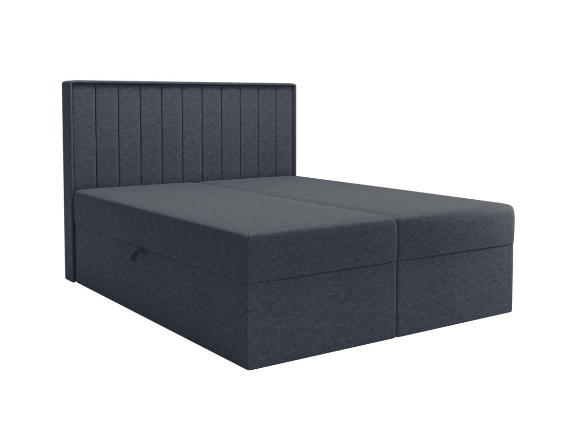 BOXBETT - Taschenmatratze + Topper 140x200 marineblau Velvet - Dunkelblau, Holz/Holzwerkstoff (140/200cm) - SIMKAM Furniture
