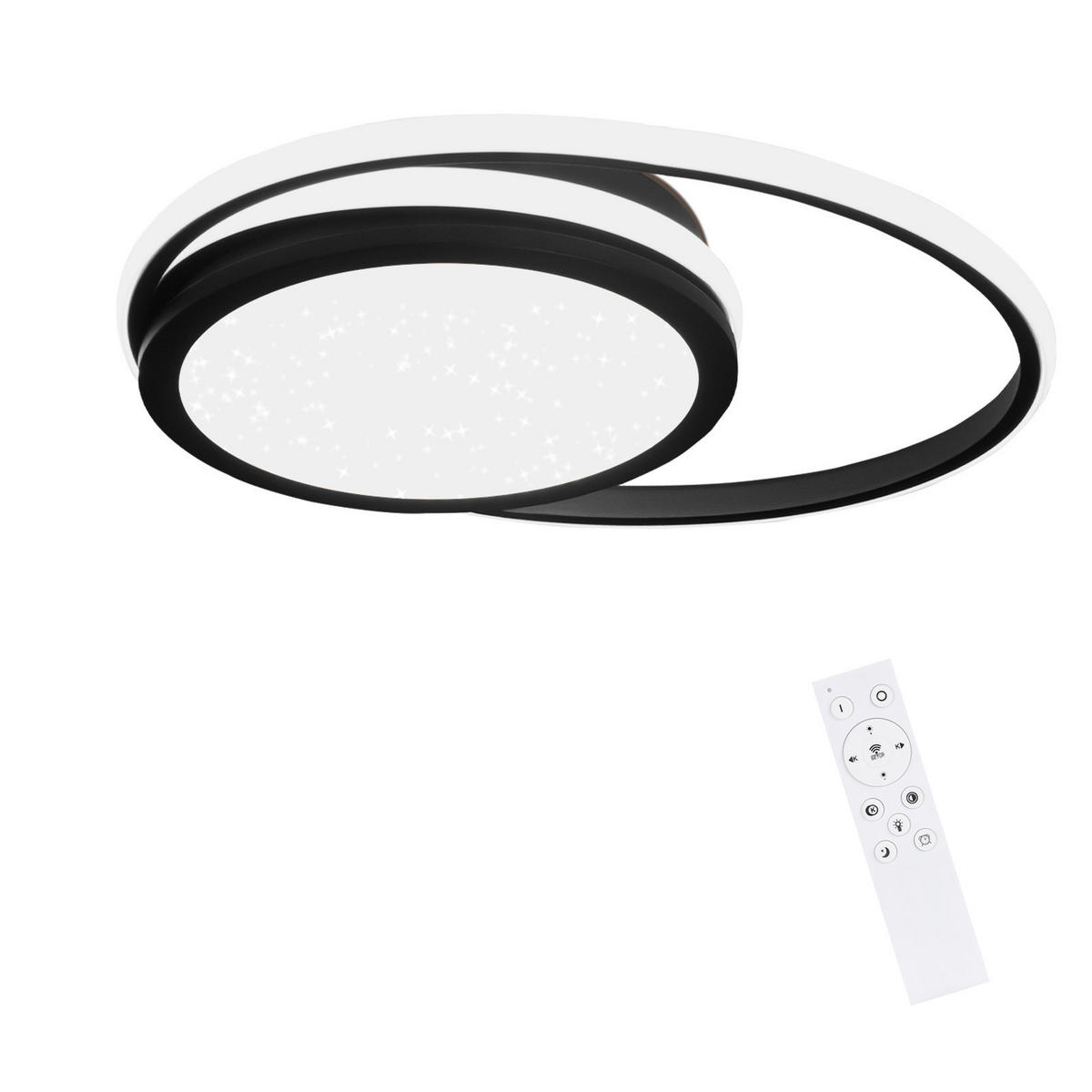 LED-DECKENLEUCHTE Bruno 47/47/7 cm - Schwarz, Metall (47/47/7cm) - Nettlife