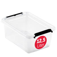 AUFBEWAHRUNGSBOX mit Deckel 12,5l - 1er Set - Transparent, Kunststoff (29/17/39cm) - BOXXivo