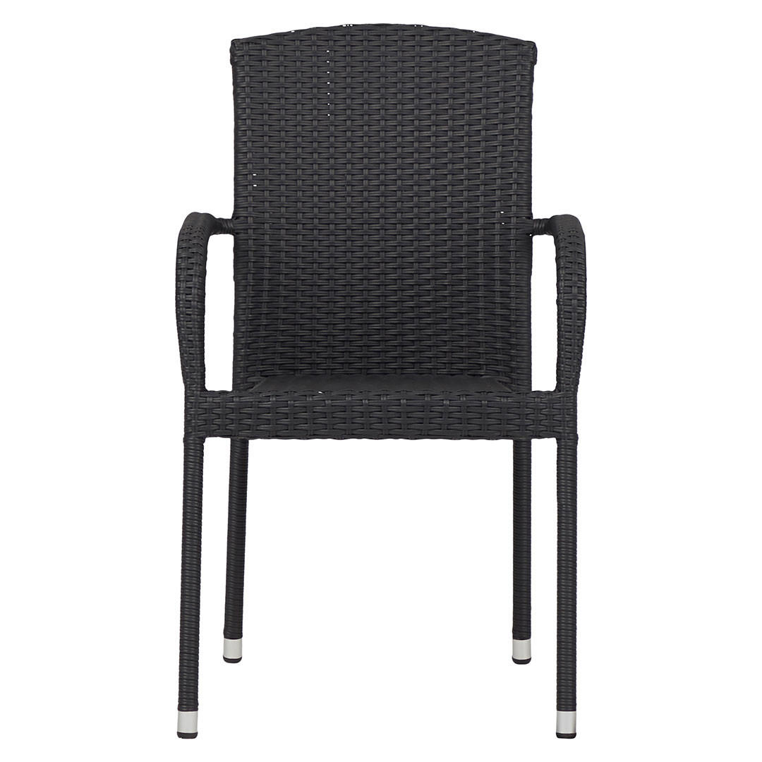 GARTENSTUHL, Anita, Schwarz, Rattan, 63 x 53 x 88 cm - Schwarz, Naturmaterialien (63/88/53cm) - ebuy24
