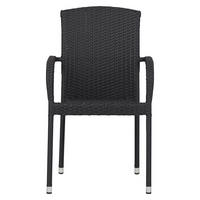 GARTENSTUHL, Anita, Schwarz, Rattan, 63 x 53 x 88 cm - Schwarz, Naturmaterialien (63/88/53cm) - ebuy24