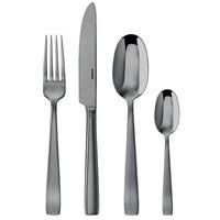 BESTECKSET Flat - Schwarz - 24-teilig / 6 Personen - Schwarz, Metall - Sambonet