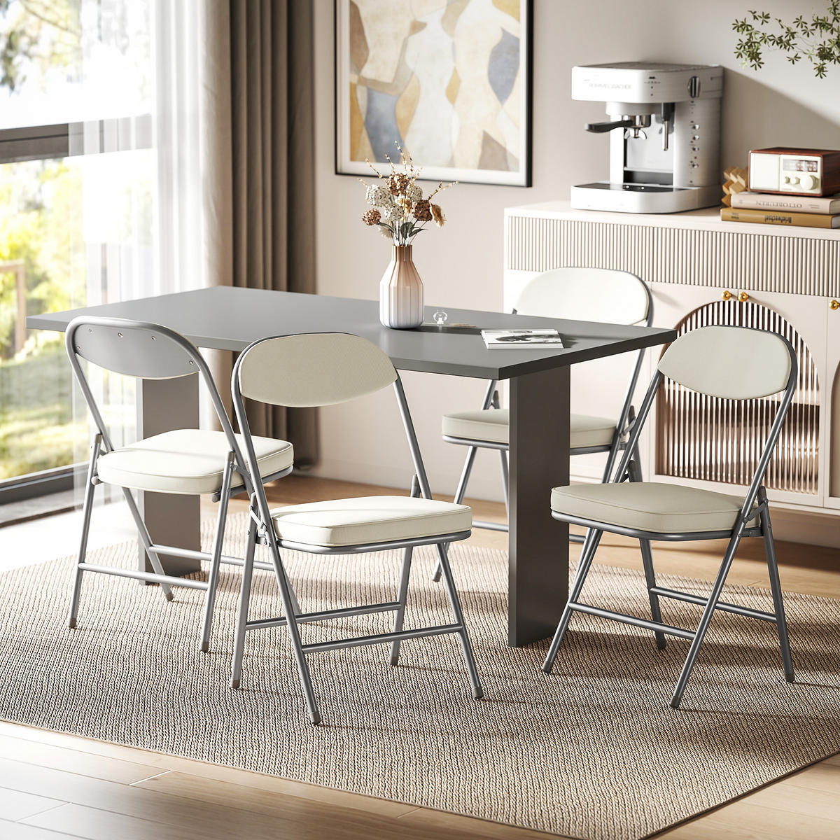 KLAPPSESSEL Weiß 4 Stück - Weiß, Naturmaterialien (45/82/48.5cm) - GiPP
