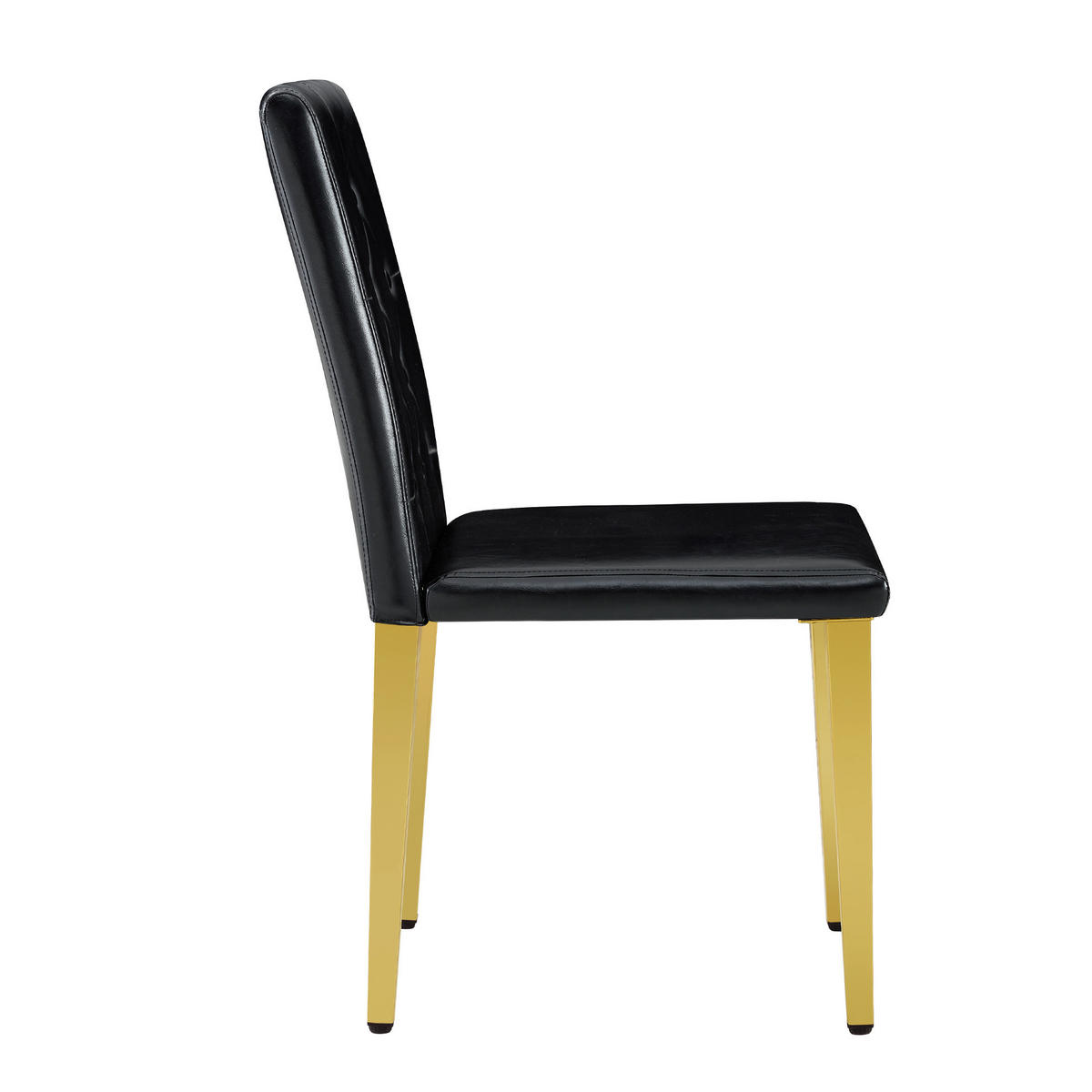 ESSGRUPPE aus Glastisch und 4 Stühlen 85 cm Schwarz/Gold - Multicolor, Metall (85/76/85cm) - Meubliv