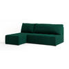 ECKSOFA DOMIRA Grün Plüsch-Stoff mit Schlaffunktion - Grün, Holz (200/141cm) - MASSENO