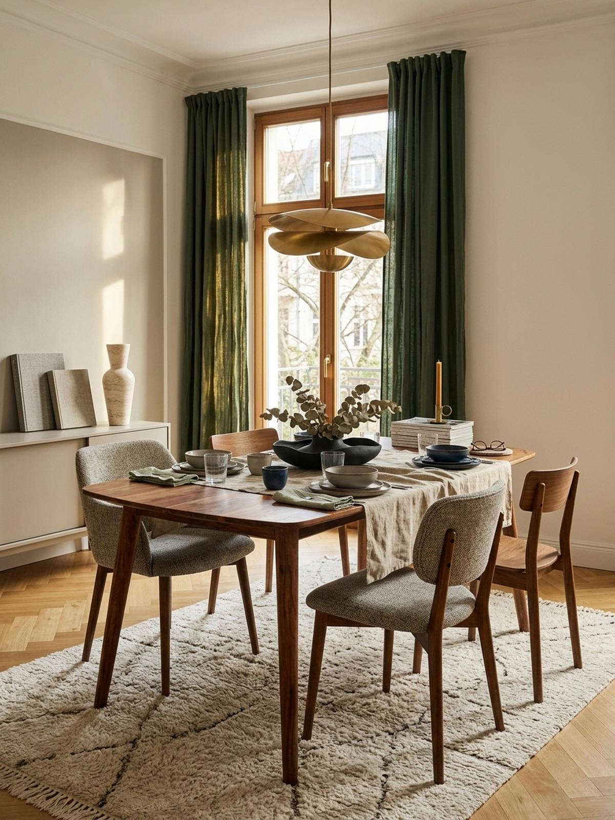 ESSZIMMERTISCH – Massivholz Braun abgerundete Ecken Landhausstil - Braun, Holz (60/120/77cm) - KADIMA DESIGN