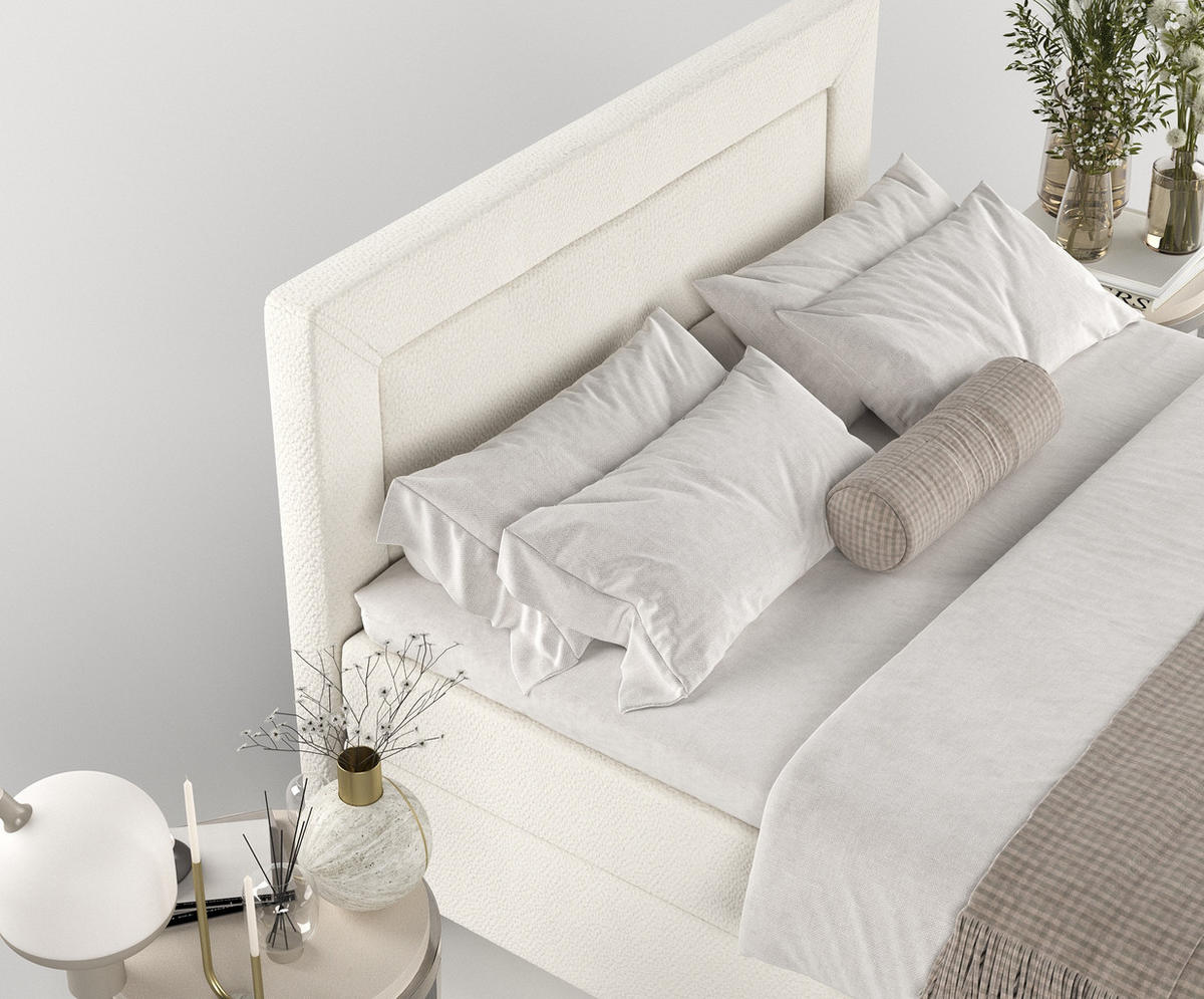 BOXBETT Nea Weiß 140/200 cm - Schwarz/Weiß, Holz/Holzwerkstoff (140/200cm) - Maison de Reve