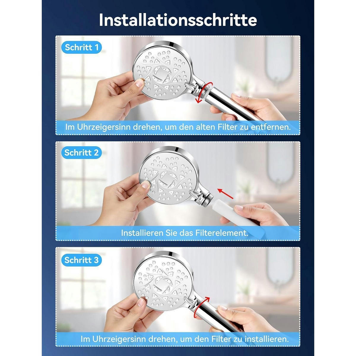 DUSCHFILTER 20-stufiges System 2er-Set - Multicolor, Kunststoff (2/2/10.4cm)