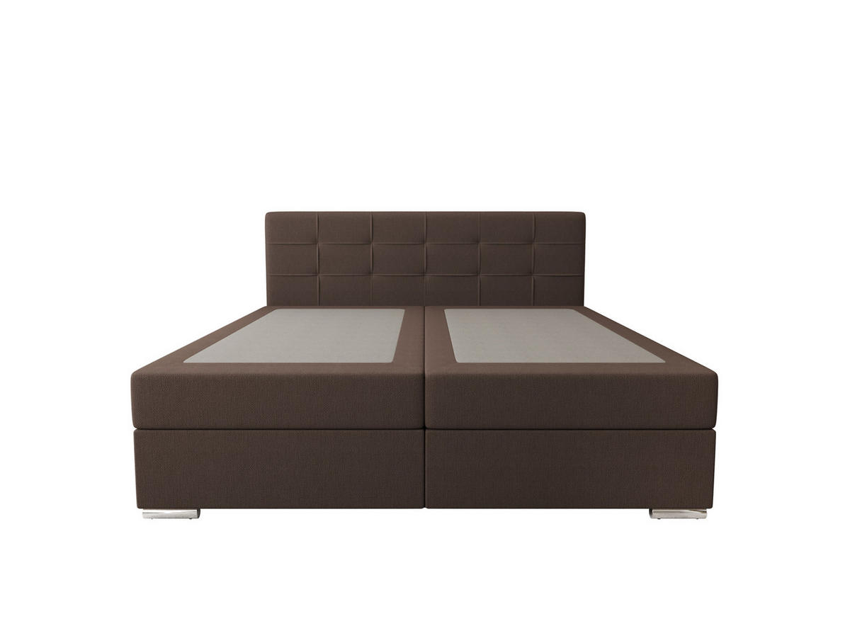 BOXBETT ZILANO 1 mit Matratze H3 und Topper 140x200 Cosmic 800 - Dunkelbraun, Holz/Textil (140/200cm) - Bedante