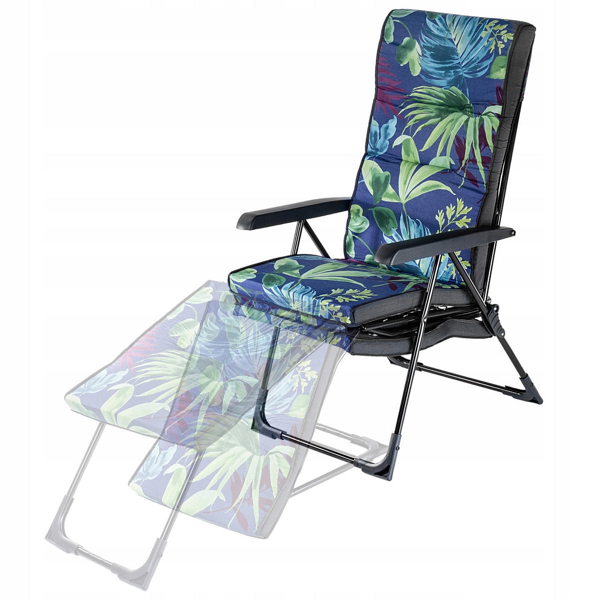 GARTENLIEGE 189 x 58 cm Dunkelblau - Dunkelblau, Metall (58/189cm) - KADAX