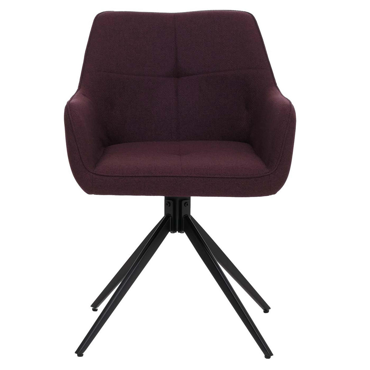 2ER-SET Esszimmerstuhl | HxBxT 80x53x59cm | Sitzhöhe 41cm | Stoff/Textil (270g/m²) | Bordeaux | Küchenstuhl Armlehne - Bordeaux, Textil (53/80/59cm) - CHEFGASTRO