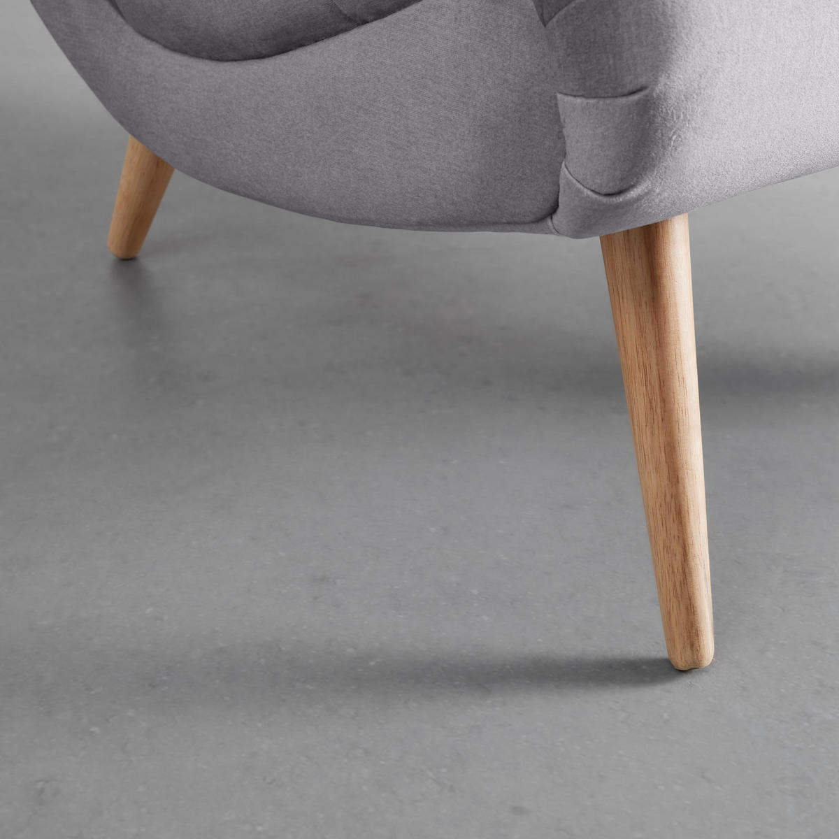 SESSEL Jan Hellgrau Samt - Hellgrau, Holz (102/74/90cm) - Bessagi Home