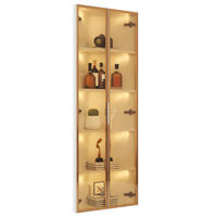 VITRINE 62/35/160 cm aus MDF und Sicherheitsglas mit LED-Beleuchtung Weiß - Weiß, Holzwerkstoff (62/160/35cm) - Modenvie
