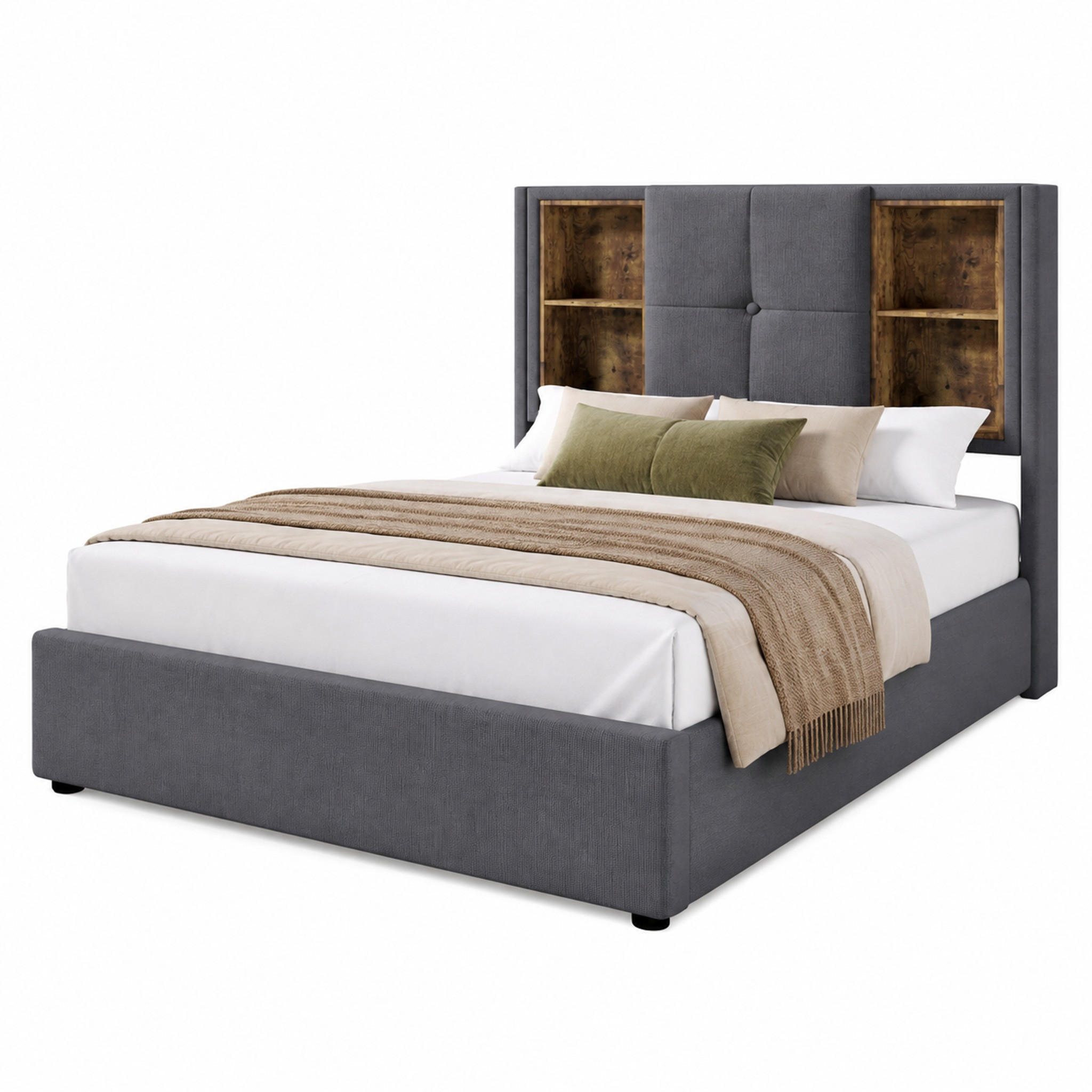 Beauniv Polsterbett Grau 90x200 cm