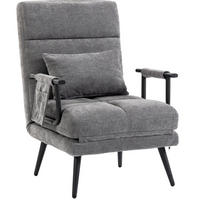 SCHLAFSESSEL in Grau 67x73x96 cm mit Schlaffunktion und 5-fach verstellbarer Rückenlehne - Grau, Metall (73/96/67cm) - IVMEU