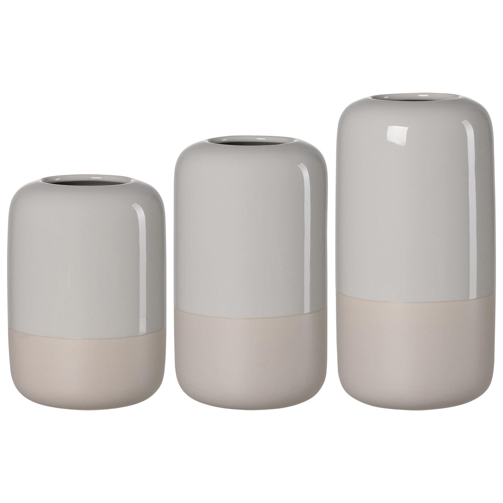 VASEN Dome Grau 20/25/30 cm 3er Set - Grau, Keramik (1cm) - Ritzenhoff Breker