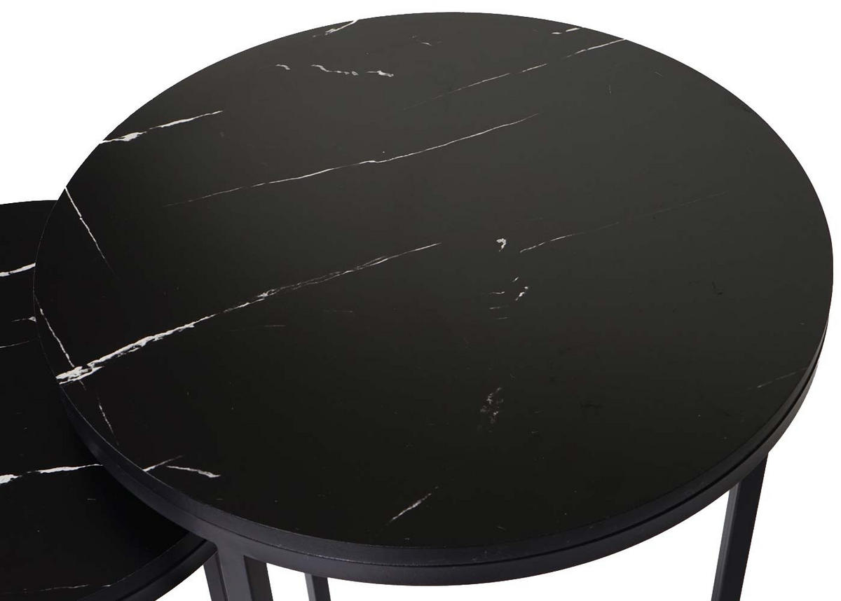 BEISTELLTISCH rund Schwarz 2er-Set - Schwarz, Holzwerkstoff (40/40/64cm) - MCW