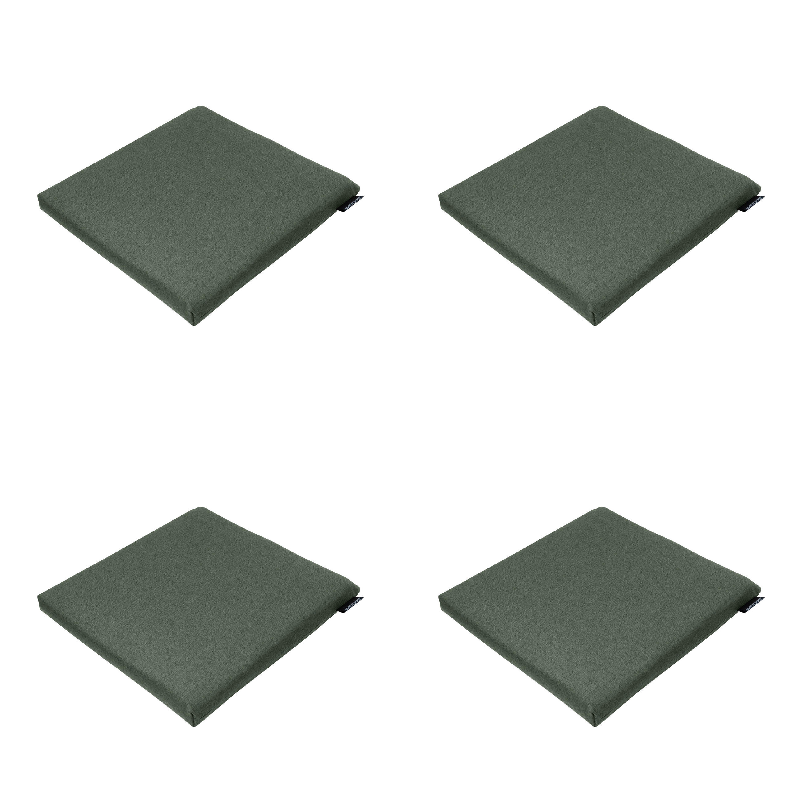 SITZKISSEN Best deal - Grün - 40/40/4,5 cm - 4er-Set - Grün, Textil (40/4/40cm) - Madison