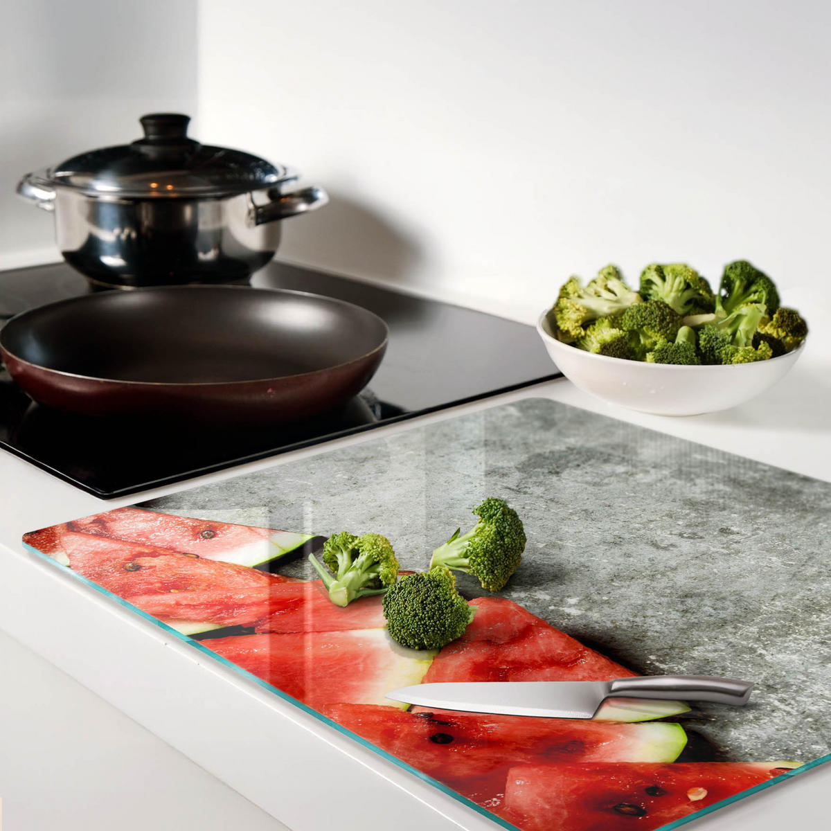 GLASPLATTE 60x52 cm Wassermelone - Rot, Glas (60/0.4/52cm) - TULUP