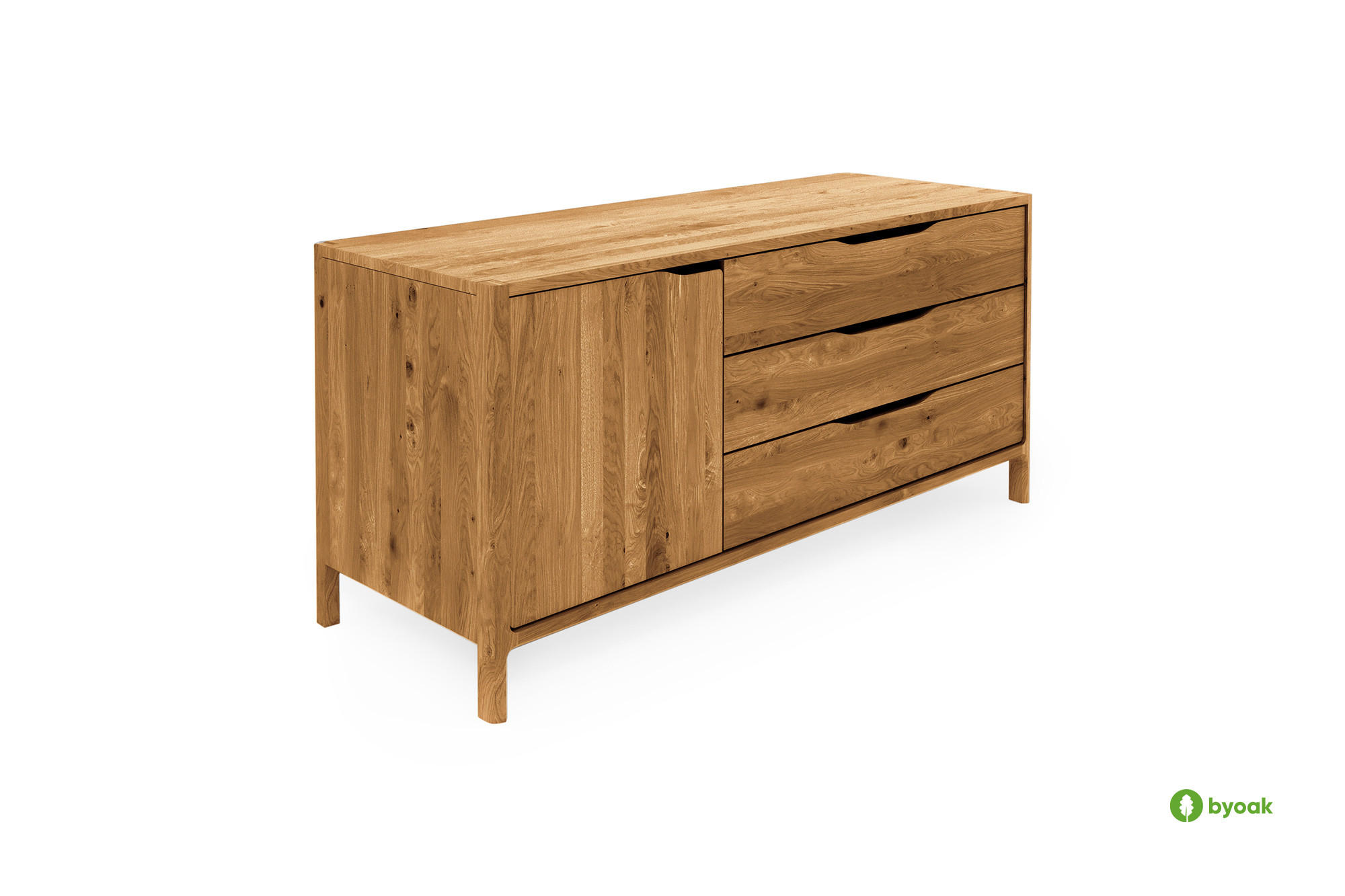 KOMMODE PAUL Wildeiche - Wildeiche, Holz (140/64/50cm) - byoak