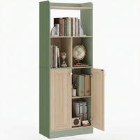AKTENREGAL DE-14529 5 Ebenen mit 2 Türen, zweifarbig Grün/Naturholz - Grün, Holzwerkstoff (30/161.2/60cm) - ComfortXL