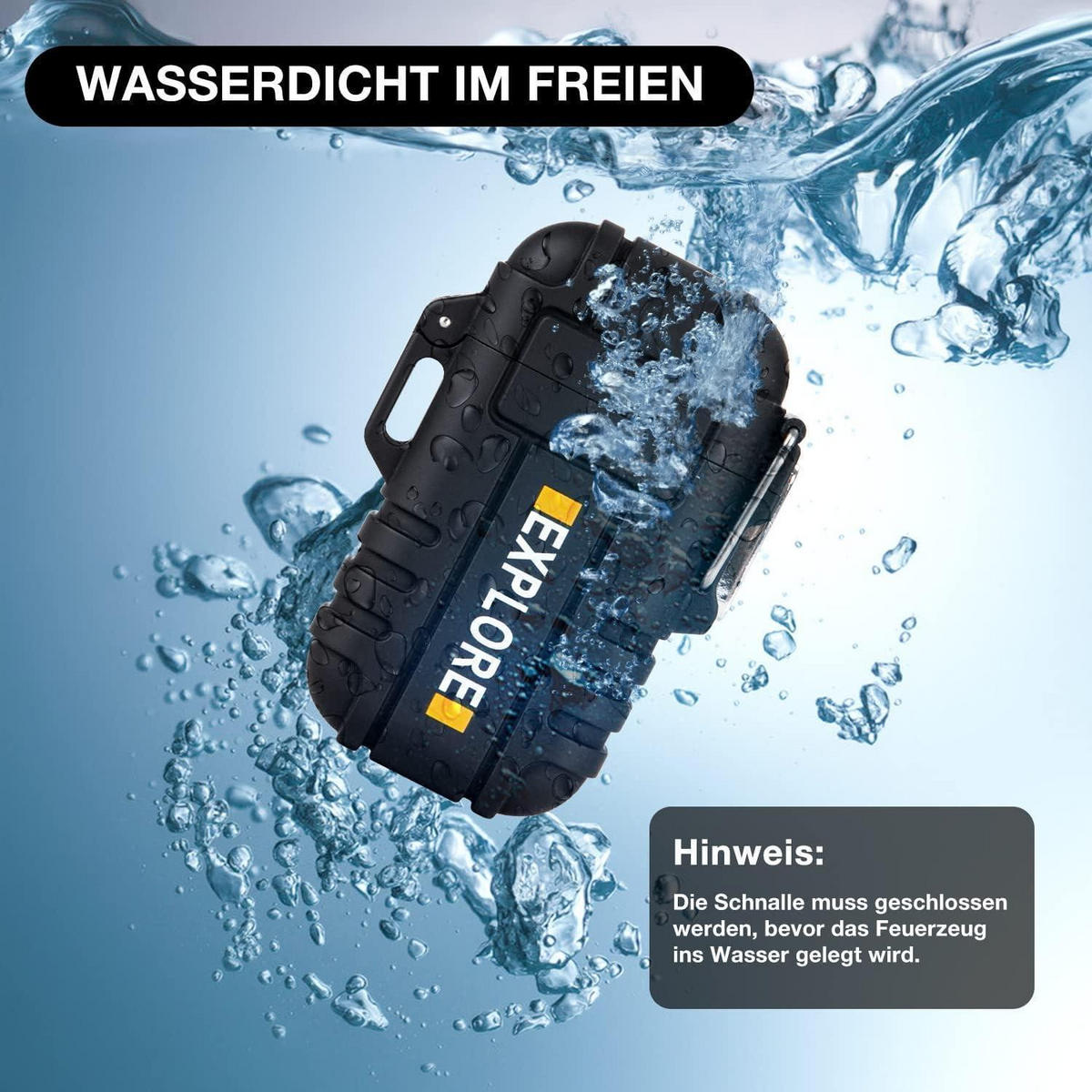 FEUERZEUG Elektrisch Wasserdicht Winddicht USB Wiederaufladbar Plasma mit Notfall-Pfeife Schwarz - Schwarz, Metall (4.7/1.8/7cm)