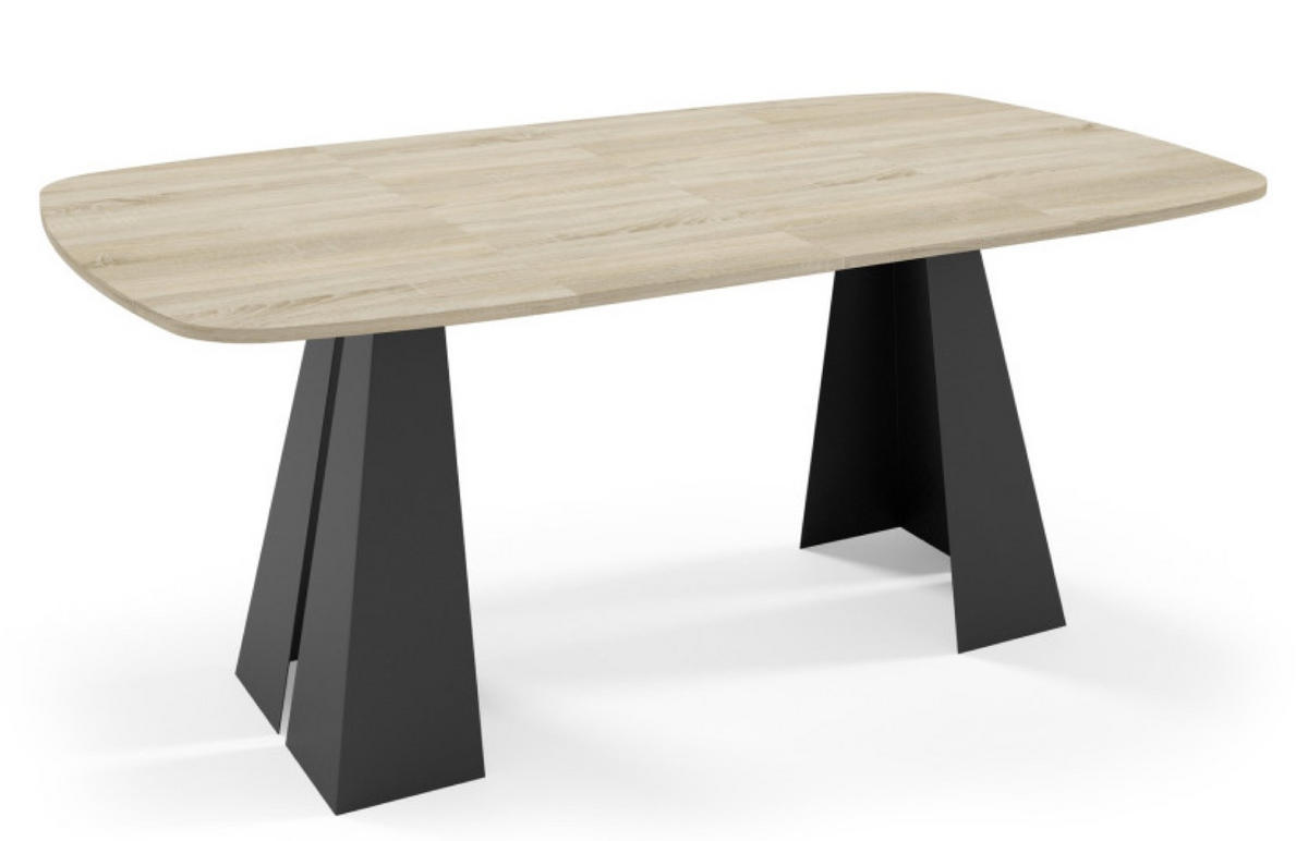 TISCH Schwarz Figo Ausziehbar - Schwarz, Holzwerkstoff (120/120/76cm) - Sepro Meble