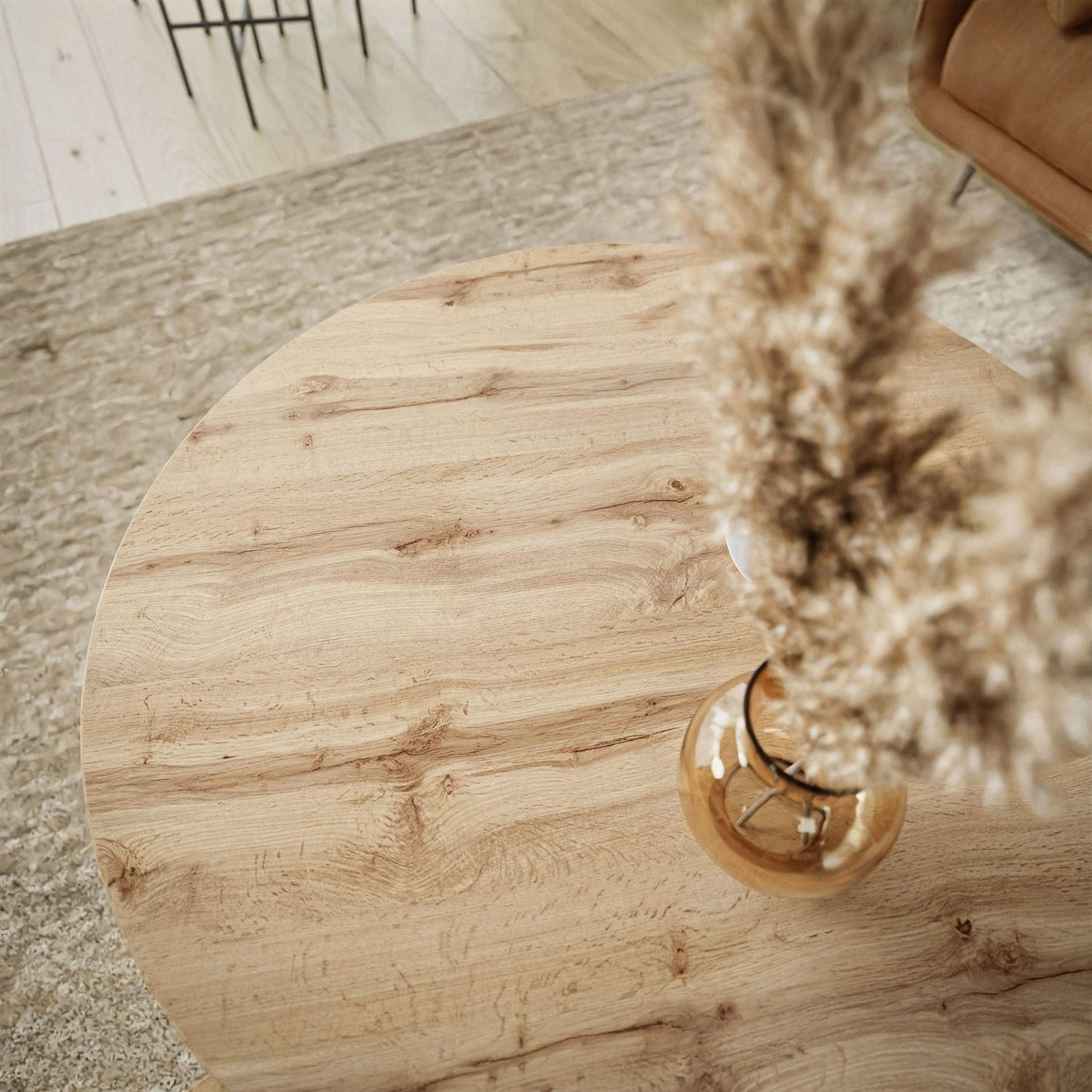 Thumbnail - Lookway Couchtisch, Braun, Weiß, Holzwerkstoff, Rund, 70x48x70 cm, Wohnzimmer, Wohnzimmertische, Couchtische