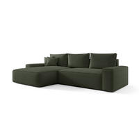 ECKSOFA MONA mit Schlaffunktion QUELLE 37 Links - Dunkelgrün, Textil (175/280cm) - Bedante