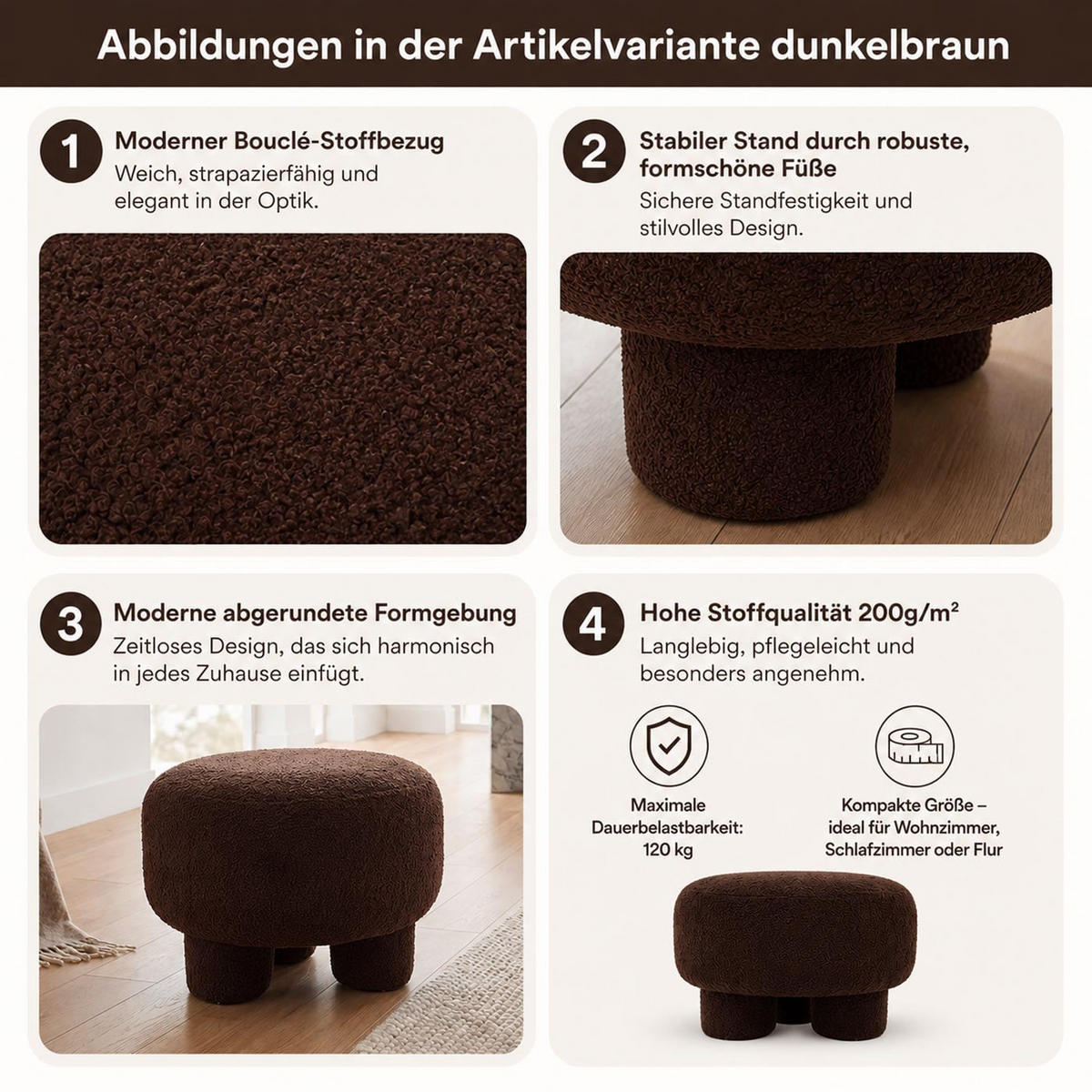 HOCKER Gelb - Gelb, Textil (55/40/55cm) - MCW