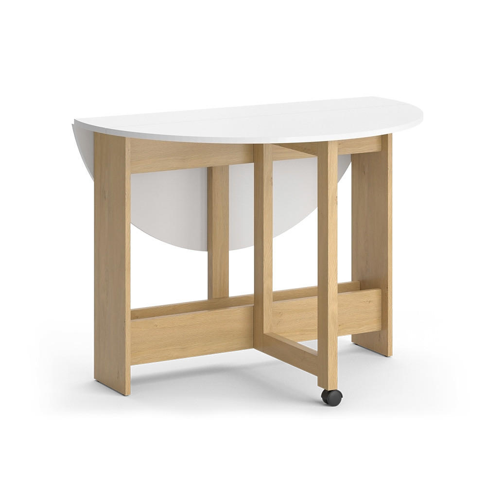 JÍDELNÍ STŮL Rondo Zlatá síla dub/bílá 100 x 100 cm Rozkládací - bílá/medově dubová, kompozitní dřevo (100/100/73cm) - Vicco