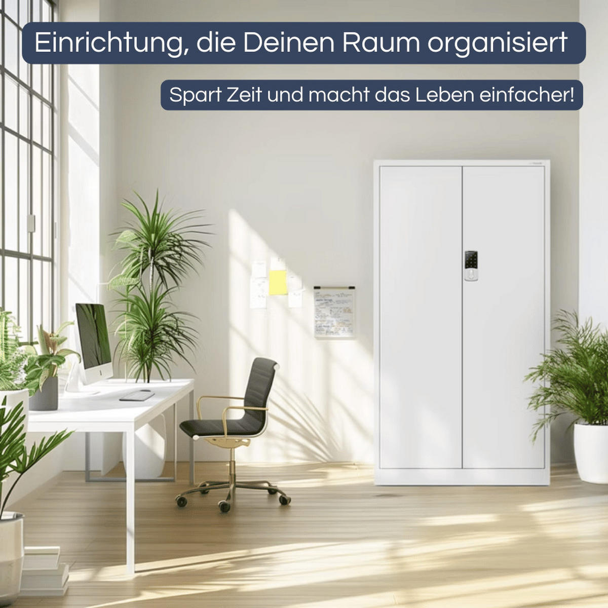 METALLSCHRANK abschließbar ODIS mit Zahlenschloss 185x90x40cm Grau - Grau, Metall (90/185/40cm) - DELUKE