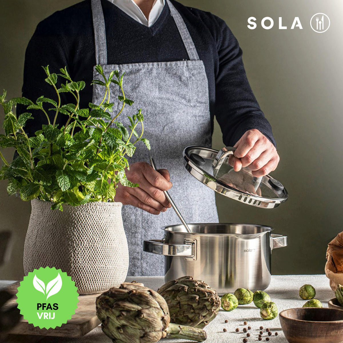 TÖPFE UND PFANNENSET PFANNENSET Juvia 4-teilig - Silberfarben, Metall - Sola