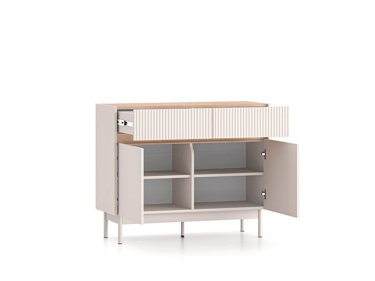 KOMMODE – 104 cm – Dunea - Kaschmir/Eichefarben, Holzwerkstoff (104/85/40cm) - hi-markt