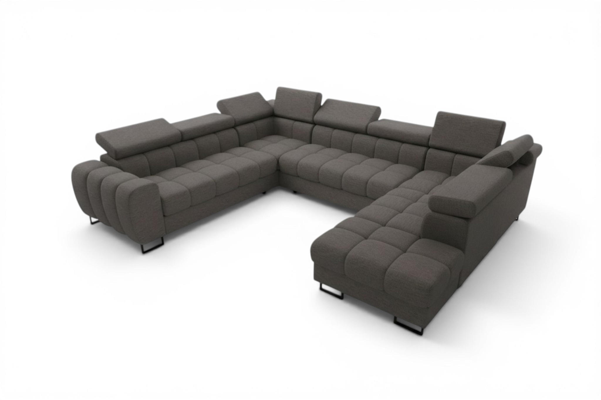 WOHNLANDSCHAFT Bastien Xl - Dunkelgrau, Holzwerkstoff/Textil (350/95/265cm) - Fun Möbel