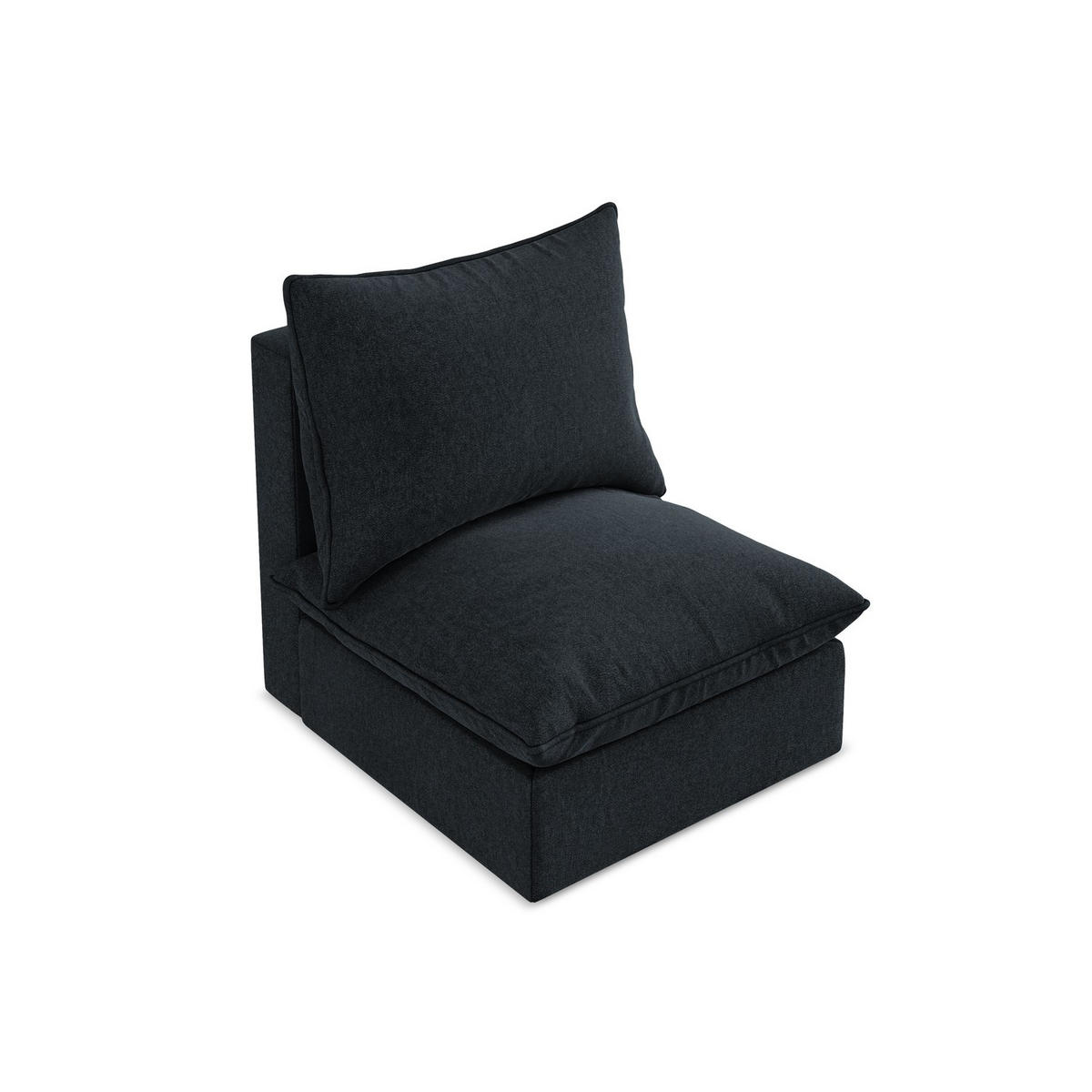 SOFAELEMENT Samt Stoff Blau - Blau/Schwarz, Holzwerkstoff/Kunststoff (75/77/90cm) - LaMiaSofa