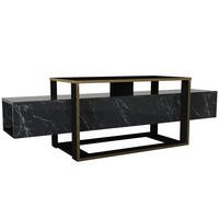 TV-LOWBOARD Bianco Marmor Optik - Schwarz, Holzwerkstoff (160/49.8/46.1cm) - moebel17