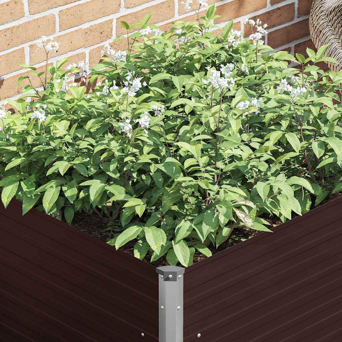 HOCHBEET Braun 100 x 100 x 77 cm - Braun, Metall (100/77/100cm) - furnicato